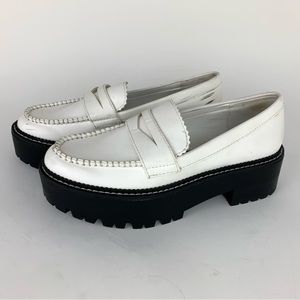 Berksha White Platform Loafers